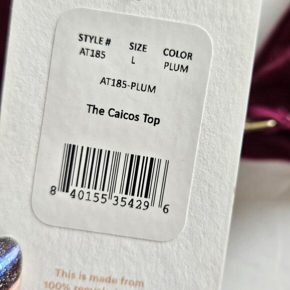 Andie Caicos Triangle Bikini Top Swim Plum Women's Large - Picture 4 of 6